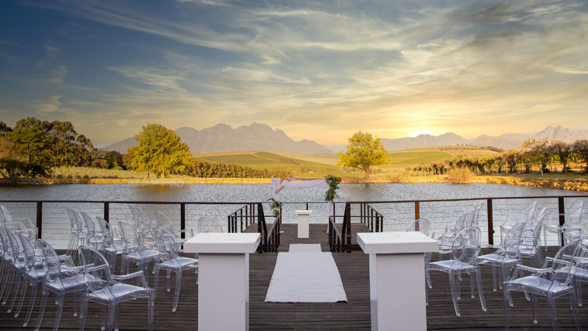 A panoramic view of Devon Valley from The Salene events deck | Luxury Boutique Hotel Stellenbosch